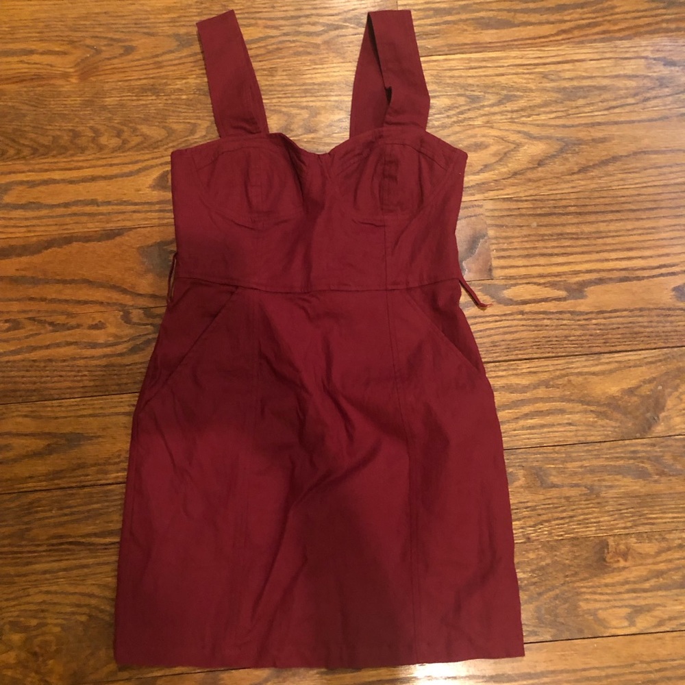burgundy urban outfitters dress